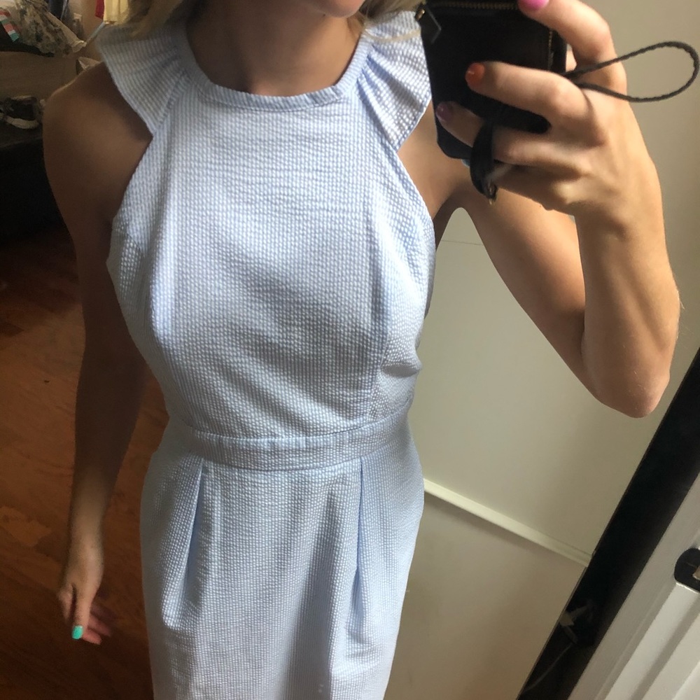 Lauren James Blue & White Seersucker dress